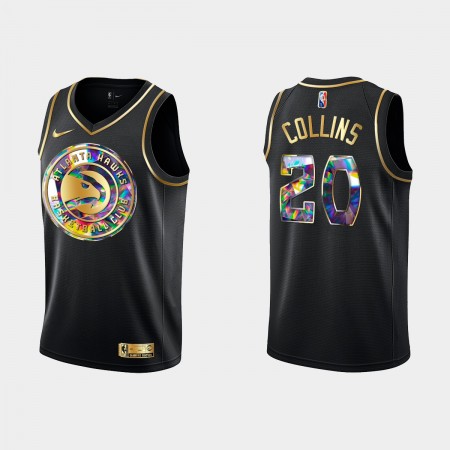 Maillot Basket Atlanta Hawks John Collins 20 Nike 2021-22 Noir Golden Edition 75th Anniversary Diamond Swingman - Homme